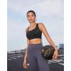 imageRUNNING GIRL Sports Bra for WomenMolded Cup Strappy Running High Impact Sports Bra with Sewn in PadsBlack