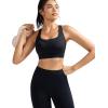 imageRUNNING GIRL Sports Bra for WomenMolded Cup Strappy Running High Impact Sports Bra with Sewn in PadsBlack