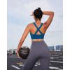 imageRUNNING GIRL Sports Bra for WomenMolded Cup Strappy Running High Impact Sports Bra with Sewn in PadsDeep Blue