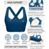 imageRUNNING GIRL Sports Bra for WomenMolded Cup Strappy Running High Impact Sports Bra with Sewn in PadsDeep Blue