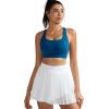 imageRUNNING GIRL Sports Bra for WomenMolded Cup Strappy Running High Impact Sports Bra with Sewn in PadsDeep Blue