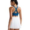 imageRUNNING GIRL Sports Bra for WomenMolded Cup Strappy Running High Impact Sports Bra with Sewn in PadsDeep Blue