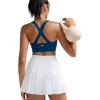 imageRUNNING GIRL Sports Bra for WomenMolded Cup Strappy Running High Impact Sports Bra with Sewn in PadsDeep Blue
