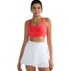 imageRUNNING GIRL Sports Bra for WomenMolded Cup Strappy Running High Impact Sports Bra with Sewn in PadsDeep Red