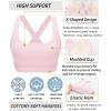 imageRUNNING GIRL Sports Bra for WomenMolded Cup Strappy Running High Impact Sports Bra with Sewn in PadsPink