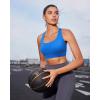 imageRUNNING GIRL Sports Bra for WomenMolded Cup Strappy Running High Impact Sports Bra with Sewn in PadsSparkle Blue