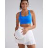 imageRUNNING GIRL Sports Bra for WomenMolded Cup Strappy Running High Impact Sports Bra with Sewn in PadsSparkle Blue