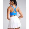 imageRUNNING GIRL Sports Bra for WomenMolded Cup Strappy Running High Impact Sports Bra with Sewn in PadsSparkle Blue