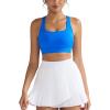 imageRUNNING GIRL Sports Bra for WomenMolded Cup Strappy Running High Impact Sports Bra with Sewn in PadsSparkle Blue