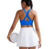 imageRUNNING GIRL Sports Bra for WomenMolded Cup Strappy Running High Impact Sports Bra with Sewn in PadsSparkle Blue