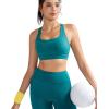 imageRUNNING GIRL Sports Bra for WomenMolded Cup Strappy Running High Impact Sports Bra with Sewn in PadsTeal