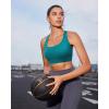 imageRUNNING GIRL Sports Bra for WomenMolded Cup Strappy Running High Impact Sports Bra with Sewn in PadsTeal