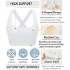 imageRUNNING GIRL Sports Bra for WomenMolded Cup Strappy Running High Impact Sports Bra with Sewn in PadsWhite