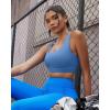 imageRUNNING GIRL Sports Bras for Women PaddedScoop Neck Racerback Sports Bra Medium Support Workout Yoga BraLight Blue