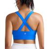 imageRUNNING GIRL Sports Bra for WomenMolded Cup Strappy Running High Impact Sports Bra with Sewn in PadsSparkle Blue