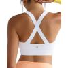 imageRUNNING GIRL Sports Bra for WomenMolded Cup Strappy Running High Impact Sports Bra with Sewn in PadsWhite