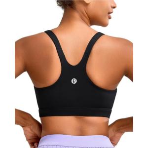 imageRUNNING GIRL Sports Bra for Women Molded Cup High Impact Sports Bras for Women with Sewn in PadsBlack