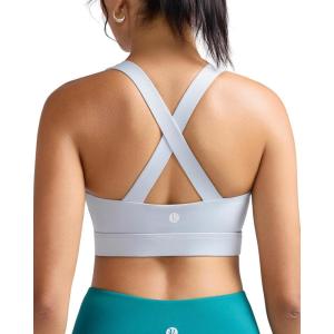 imageRUNNING GIRL Sports Bra for WomenMolded Cup Strappy Running High Impact Sports Bra with Sewn in PadsGrey