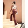 imageRUNNING GIRL Flare Pants with Pockets High Waist Yoga Pants Buttery Soft Bootcut Wide Leg Leggings for WomenBrown