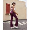 imageRUNNING GIRL Flare Pants with Pockets High Waist Yoga Pants Buttery Soft Bootcut Wide Leg Leggings for WomenMaroon