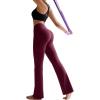 imageRUNNING GIRL Flare Pants with Pockets High Waist Yoga Pants Buttery Soft Bootcut Wide Leg Leggings for WomenMaroon