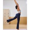 imageRUNNING GIRL Flare Pants with Pockets High Waist Yoga Pants Buttery Soft Bootcut Wide Leg Leggings for WomenNavy Blue