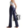 imageRUNNING GIRL Flare Pants with Pockets High Waist Yoga Pants Buttery Soft Bootcut Wide Leg Leggings for WomenNavy Blue