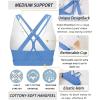 imageRUNNING GIRL Sports Bras for Women CrissCross Back Padded Strappy Sports Bras Medium Support Yoga Bra with Removable Cups1blue