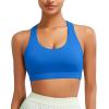 imageRUNNING GIRL Sports Bras for Women CrissCross Back Padded Strappy Sports Bras Medium Support Yoga Bra with Removable Cups1brilliant Blue