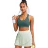 imageRUNNING GIRL Sports Bras for Women CrissCross Back Padded Strappy Sports Bras Medium Support Yoga Bra with Removable Cups1dark Green