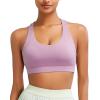imageRUNNING GIRL Sports Bras for Women CrissCross Back Padded Strappy Sports Bras Medium Support Yoga Bra with Removable Cups1taro Purple