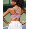 imageRUNNING GIRL Sports Bras for Women CrissCross Back Padded Strappy Sports Bras Medium Support Yoga Bra with Removable Cups1taro Purple