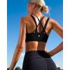 imageRUNNING GIRL Sports Bras for Women CrissCross Back Padded Strappy Sports Bras Medium Support Yoga Bra with Removable CupsDink Black