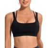 imageRUNNING GIRL Sports Bras for Women CrissCross Back Padded Strappy Sports Bras Medium Support Yoga Bra with Removable CupsDink Black