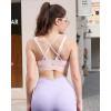 imageRUNNING GIRL Sports Bras for Women CrissCross Back Padded Strappy Sports Bras Medium Support Yoga Bra with Removable CupsDlight Pink