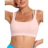 imageRUNNING GIRL Sports Bras for Women CrissCross Back Padded Strappy Sports Bras Medium Support Yoga Bra with Removable CupsDlight Pink