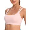 imageRUNNING GIRL Sports Bras for Women CrissCross Back Padded Strappy Sports Bras Medium Support Yoga Bra with Removable CupsDlight Pink