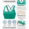 imageRUNNING GIRL Sports Bras for Women CrissCross Back Padded Strappy Sports Bras Medium Support Yoga Bra with Removable CupsDvivid Green