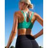 imageRUNNING GIRL Sports Bras for Women CrissCross Back Padded Strappy Sports Bras Medium Support Yoga Bra with Removable CupsDvivid Green