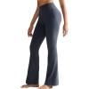 imageRUNNING GIRL Flare Pants with Pockets High Waist Yoga Pants Buttery Soft Bootcut Wide Leg Leggings for WomenDeep Grey