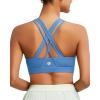 imageRUNNING GIRL Sports Bras for Women CrissCross Back Padded Strappy Sports Bras Medium Support Yoga Bra with Removable Cups1blue