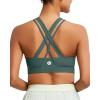 imageRUNNING GIRL Sports Bras for Women CrissCross Back Padded Strappy Sports Bras Medium Support Yoga Bra with Removable Cups1dark Green