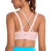imageRUNNING GIRL Sports Bras for Women CrissCross Back Padded Strappy Sports Bras Medium Support Yoga Bra with Removable CupsDlight Pink