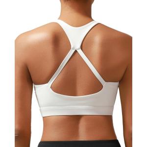 imageRUNNING GIRL Sports Bras for Women Medium Support Yoga Sport Bra with Removable Cups Racerback Workout BraAwhite