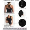 imageRUNNING GIRL Tank top with Built in Bra for WomenCompression Shirts Crisscross Back Workout Yoga TopsBlack