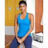 imageRUNNING GIRL Tank top with Built in Bra for WomenCompression Shirts Crisscross Back Workout Yoga TopsBright Blue