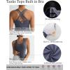 imageRUNNING GIRL Tank top with Built in Bra for WomenCompression Shirts Crisscross Back Workout Yoga TopsDark Grey