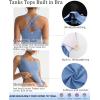 imageRUNNING GIRL Tank top with Built in Bra for WomenCompression Shirts Crisscross Back Workout Yoga TopsLight Blue