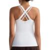 imageRUNNING GIRL Tank top with Built in Bra for WomenCompression Shirts Crisscross Back Workout Yoga TopsWhite