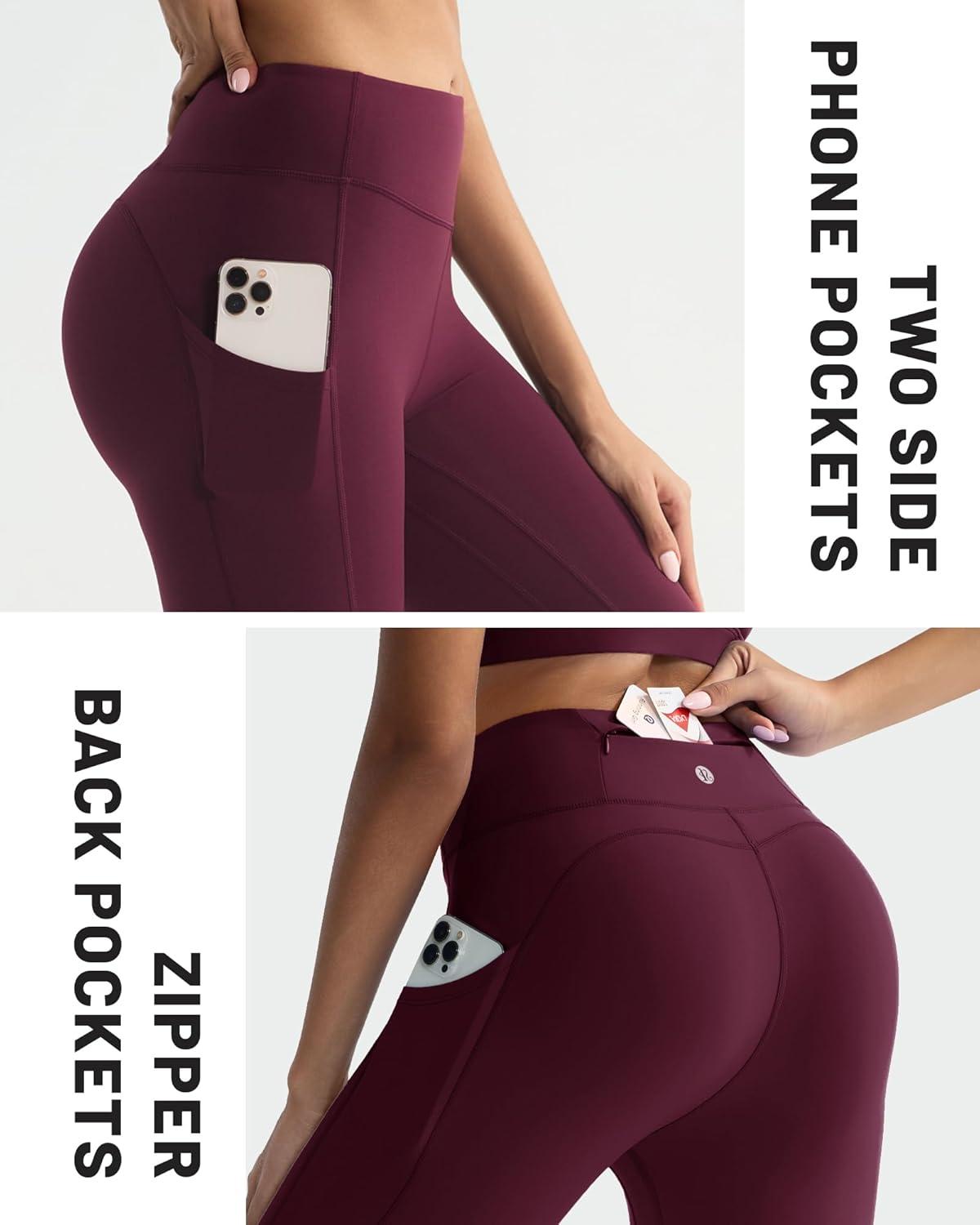 imageRUNNING GIRL Leggings with Pockets for Women Tummy Control 25quot High Waisted Yoga Pants Buttery Soft Gym Workout Yoga LeggingsRusset